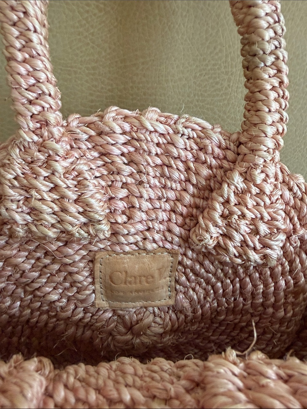 Clare V. Woven Round Crossbody Bag in Blush Pink - Picture 2 of 4